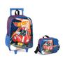 Imagem de Kit Mochila De Rodinhas E Lancheira Hot Wheels Azul