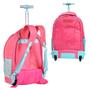 Imagem de Kit Mochila de Rodinhas em Nylon OFICIAL LULUCA LU24077 Rosa