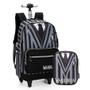 Imagem de Kit Mochila De Rodinhas + Estojo Box Wandinha Uniforme Preto