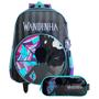 Imagem de Kit Mochila De Rodinhas + Estojo Duplo Wandinha Escolar