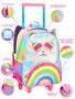 Imagem de Kit Mochila De Rodinhas Infantil Escolar Arco Íris Glitter