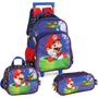 Imagem de Kit Mochila De Rodinhas Lancheira Estojo Super Mario