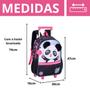 Imagem de Kit Mochila de Rodinhas Pandinha C/ Lancheira E Estojo Triplo Panda Creche Passeio - Clio
