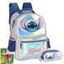 Imagem de Kit Mochila e Estojo Stitch Holografica Luxcel