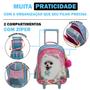 Imagem de Kit mochila escolar 2 rodas lancheira e estojo pet life