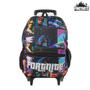 Imagem de Kit Mochila Escolar Bolsa Jogo Fortnite Gamer Rodinha