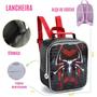 Imagem de Kit Mochila Escolar com 3 Peças, Mochila com Rodinhas, Lancheira e Estojo, Menino, Silver Spider
