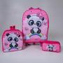 Imagem de Kit mochila escolar com carrinho Panda Baby