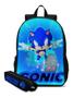 Imagem de Kit Mochila Escolar Com Estojo Infantil Sonic Volta Ás Aulas