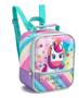 Imagem de Kit Mochila Escolar Com Rodinhas Unicórnio Com Chaveiro