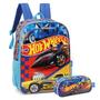 Imagem de Kit Mochila Escolar de Costas Hot Wheels Com Estojo Meninos