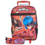 Imagem de Kit Mochila Escolar De Rodas E Estojo Ladybug Meninas