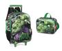 Imagem de Kit Mochila Escolar De Rodinha com lancheira térmica  Hulk + Lancheira Original Marvel