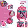 Imagem de Kit Mochila Escolar De Rodinha Hello Kitty Lancheira Térmica