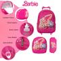 Imagem de Kit Mochila Escolar Feminina Estampa Barbie Carrinho Rosa