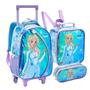 Imagem de Kit Mochila Escolar Feminina Infantil Lancheira Estojo Princesa Reforçada Resistente
