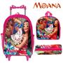 Imagem de Kit Mochila Escolar Feminina Juvenil Rodinha Moana Passeio