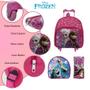 Imagem de Kit Mochila Escolar Feminina Rodinha Frozen Reforçada Rosa