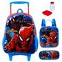 Imagem de Kit Mochila Escolar Homem Aranha Rodinhas Tam G Infantil Com Lancheira Térmica Estojo