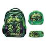 Imagem de Kit Mochila Escolar Infantil 3d Hulk De Costas