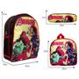 Imagem de Kit Mochila Escolar Infantil Avengers Marvel De Costas