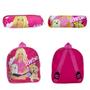 Imagem de Kit Mochila Escolar Infantil Barbie De Rodinha