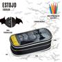 Imagem de Kit Mochila Escolar Infantil com Rodinhas, Lancheira e Estojo Duplo Homem Morcego, Meninos