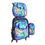 Imagem de Kit Mochila Escolar Infantil  De Rodinhas Estampada 3d Para Meninos