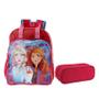 Imagem de Kit Mochila Escolar Infantil Frozen 37389 e Estojo Duplo Académie Rosa - Dermiwil