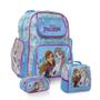 Imagem de Kit Mochila Escolar Infantil Frozen Reforçada Tam G Azul