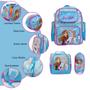 Imagem de Kit Mochila Escolar Infantil Frozen Reforçada Tam G Azul