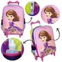 Imagem de Kit Mochila Escolar Infantil Grande Princesa Sofia Rodinha