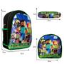 Imagem de Kit Mochila Escolar Infantil Jogo Minecraft Grande De Costas