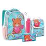 Imagem de Kit Mochila Escolar Infantil Menina Com Lancheira Estojo Animais Fofas