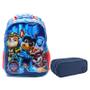 Imagem de Kit Mochila Escolar Infantil Patrulha Canina e Estojo Triplo Académie Azul - Xeryus