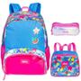 Imagem de Kit Mochila Escolar Juvenil Floral Plus Tropical Costas G