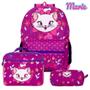 Imagem de Kit Mochila Escolar Juvenil Infantil Feminina Marie Toys 2U