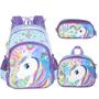 Imagem de Kit Mochila Escolar Lancheira Estojo Unicornio Bolsa Up4you