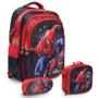 Imagem de Kit Mochila Escolar Masculina Homem Aranha Alça Costas