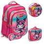 Imagem de Kit Mochila Escolar Menina Hello Kitty Alto Relevo Reforçada