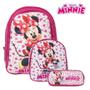 Imagem de Kit Mochila Escolar Menina Minnie Mouse Costas Lancheira