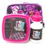 Imagem de Kit Mochila Escolar Monster High Infantil Rodinhas Tam G Lancheira Térmica Estojo Duplo