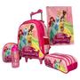 Imagem de Kit Mochila Escolar Princesas Disney Estojo Duplo Lancheira