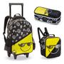 Imagem de Kit Mochila Escolar Rodinha Infantil Menina Grande Menino Happy World Smile