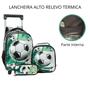 Imagem de Kit Mochila Escolar Rodinhas Reforçada Bola 3d Alto Relevo