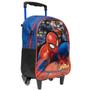 Imagem de Kit Mochila Escolar Spiderman Rodinhas Homem Aranha Infantil Tam G Lancheira Estojo Duplo