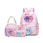 Imagem de Kit Mochila Escolar Stitch e Angel Rosa- Estojo e Lancheira