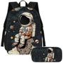 Imagem de Kit Mochila + Estojo Infantil Escolar Astronauta Bolso