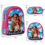 Imagem de Kit Mochila Feminina Bolsa Escolar Moana Passeio Creche Aula