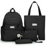 Imagem de Kit Mochila Feminina Escolar 4 Peças Bolsa Pequena + Bolsa Sacola + Estojo Margarida Material Resistente Alta Qualidade